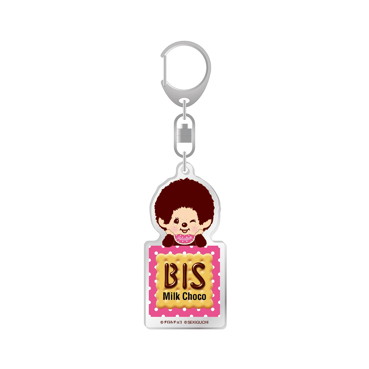 チロルチョコ×モンチッチ アクリルキーホルダー BISpink
